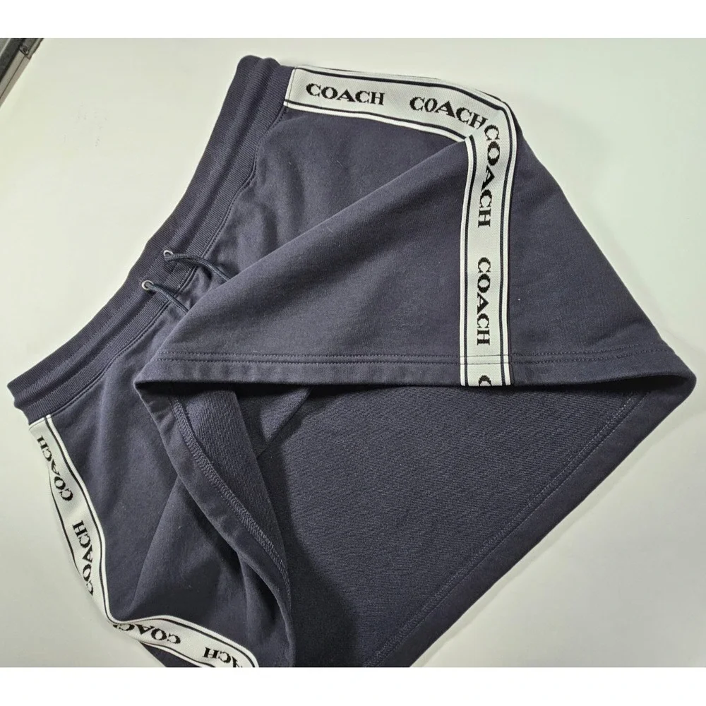 Coach Navy & White Nautical A-Line Tennis Mini Skirt‎ Pull On Drawstring XL